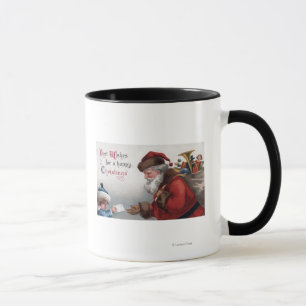 Caneca Natal GreetingSanta que recebe a letra