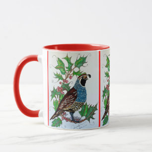 Caneca Natal Holly Quail