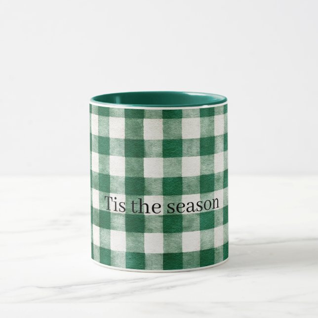 Caneca Natal Listras Xadrez Verde (Centro)