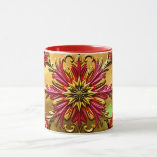 Caneca NATAL ~  LOUCO 3D ~ Vermelho e Dourado ~