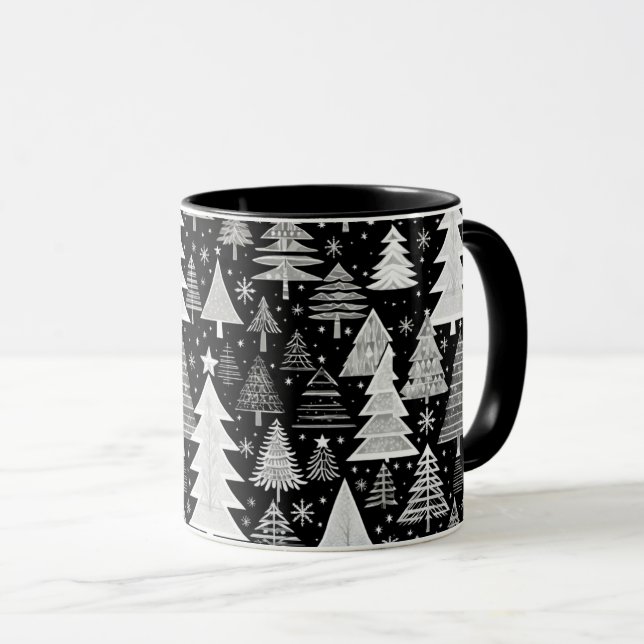 Caneca Natal monocromático (Frente Esquerda)