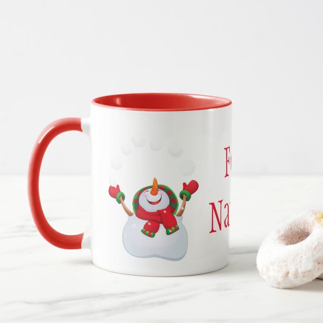 Caneca Natal Mug-Snowman-Feliz Navidad (Com Donut)
