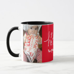 Caneca Natal Papai Noel de Letra Desenhada à Mão