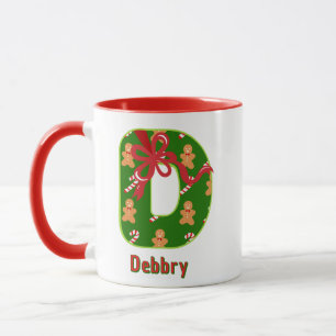 Caneca Natal Personalizado Alfabeto 'D'