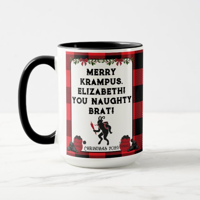 Caneca Natal Personalizado Divertido Alegre Krampus  (Esquerda)