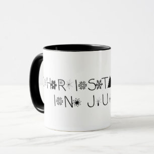 Caneca Natal preto e branco em julho