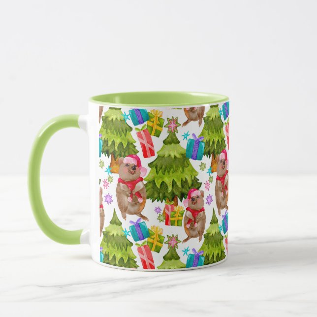 Caneca Natal Quokka Fofo (Esquerda)