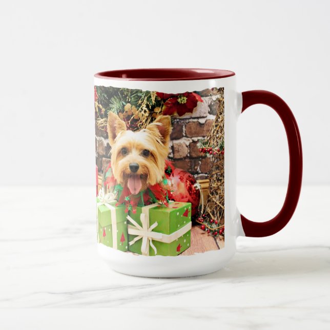 Caneca Natal - Terrier de seda - Haley (Direita)