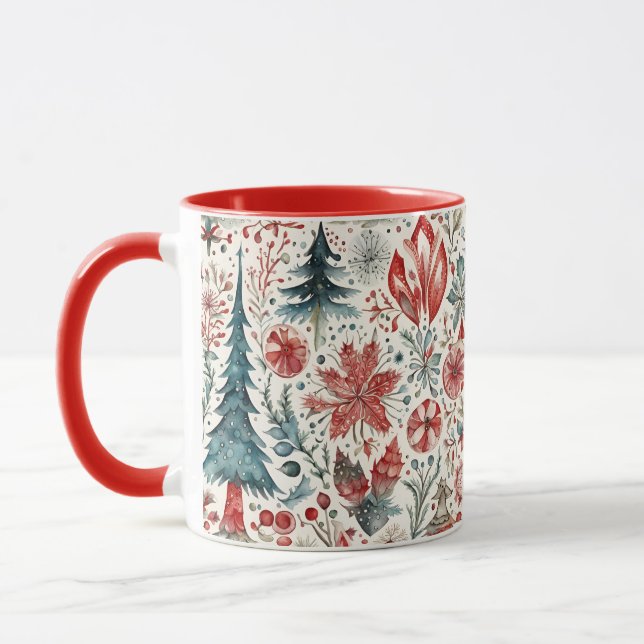 Caneca Natal Vintage Design Escandinavo (Esquerda)