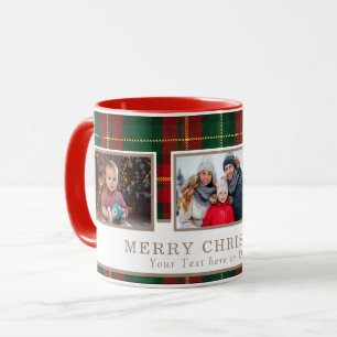 Caneca Natal Xadrez Personalizado Família 3 Fotos 