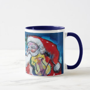 CANECA NATAL Y CARTA/PAPAIS NOEIS COM MONOGRAMA DE VIOLIN