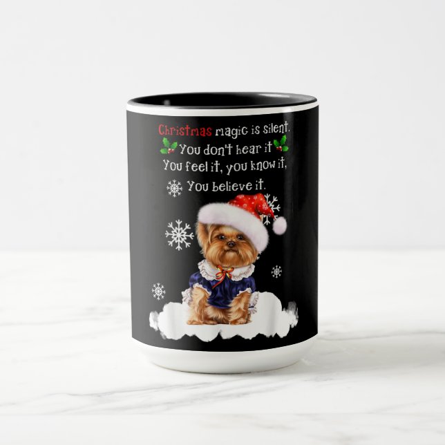 Caneca Natal Yorkshire Terrier Funny Yorkie Puppy (Centro)