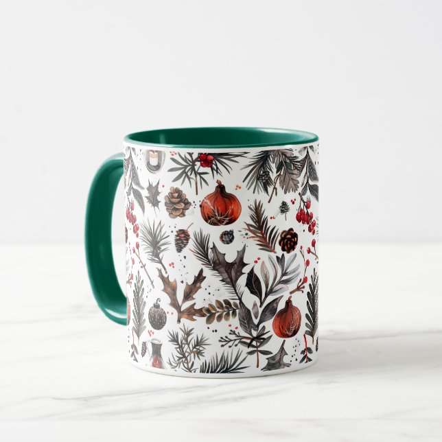 Caneca Natal/Yule Mugs | Gótico, Pagan, Feriado Nórdico (Frente Esquerda)