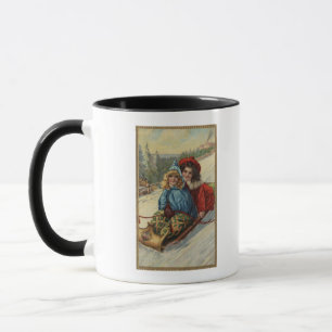 Caneca NatalDuas Meninas Dormindo