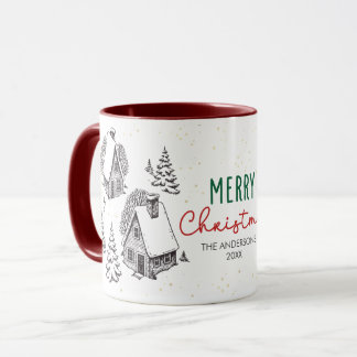 Caneca Natalina Personalizada Feliz Natal Rústico Inverno