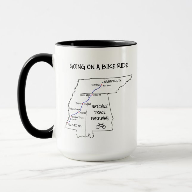 Caneca Natchez Trace Route Map Coffee Mug (Esquerda)