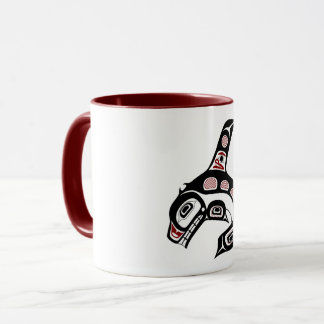 Caneca Native American Red Black Haida Orca Killer Whale