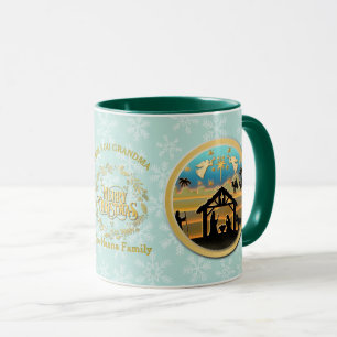 Caneca Natividade de Natal e Amo Você Vovó