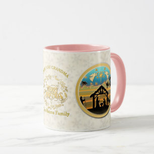 Caneca Natividade de Natal e Amo Você Vovó