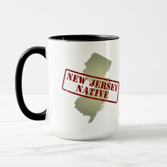 Caneca Nativo de New-jersey carimbado no mapa (Esquerda)