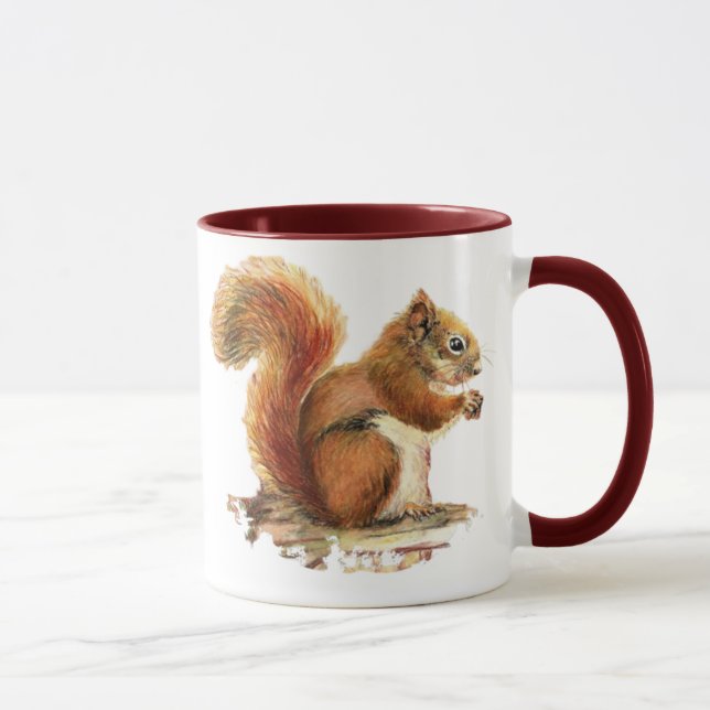 Caneca Natureza Animal do Esquilo Vermelho Cujo Cachorro  (Direita)