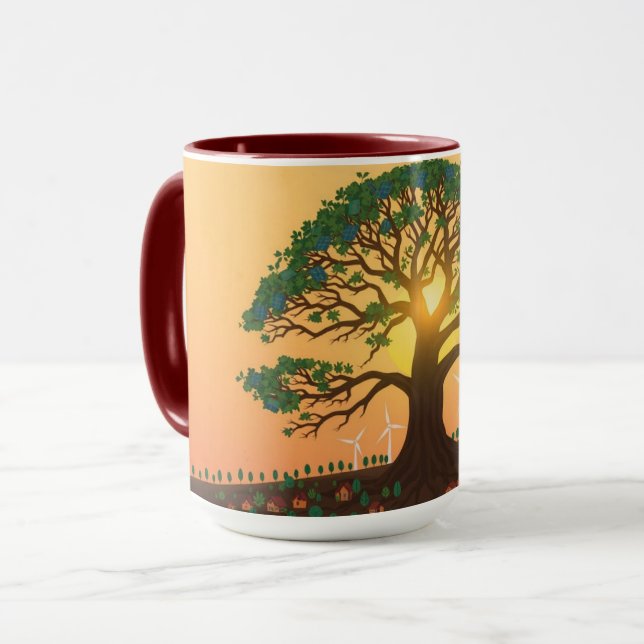 Caneca Natureza e Tecnologia Crescendo em Harmonia (Frente Esquerda)