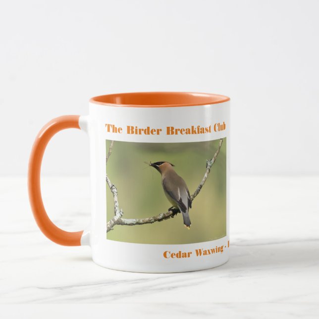 Caneca Natureza Fotografia Cedar Waxwing Birder (Esquerda)