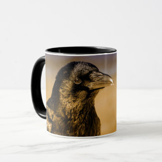 Caneca Natureza gótico do pássaro do preto da fantasia do
