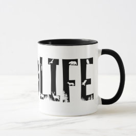 Caneca Natureza Selvagem Exterior Animais Tipografia Flor