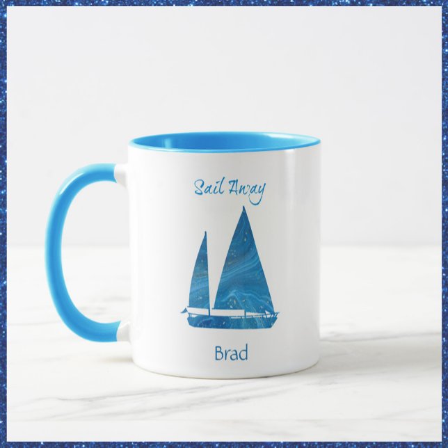 Caneca Náutico Azul bonito (Criador carregado)