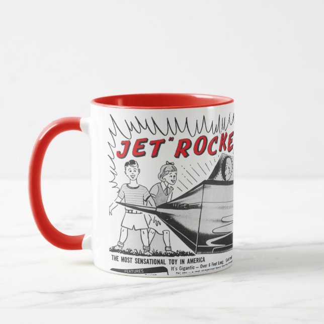 Caneca Nave Espacial Foguete a Jato Vintage (Esquerda)