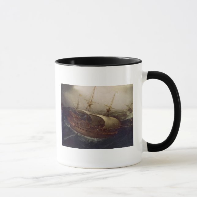 Caneca Navio de guerra holandesa em uma tempestade (Direita)