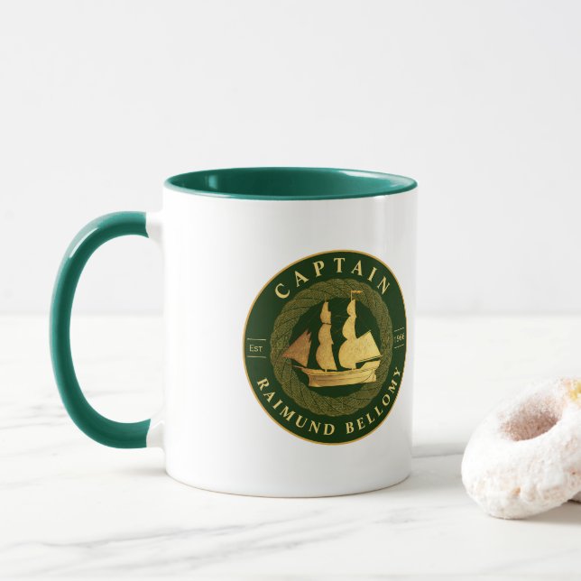 Caneca Navio de vela Dourada (Com Donut)