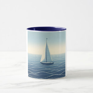 Caneca Navio de vela no alto mar