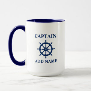 Caneca Navio Helm Roda e Capitão ou Nome do Barco Grande