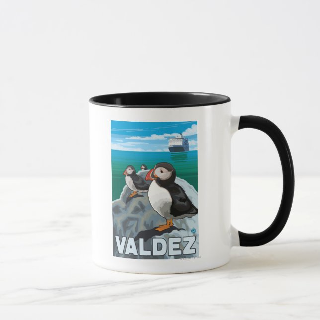 Caneca Navio Puffins & Cruise - Valdez, Alasca (Direita)