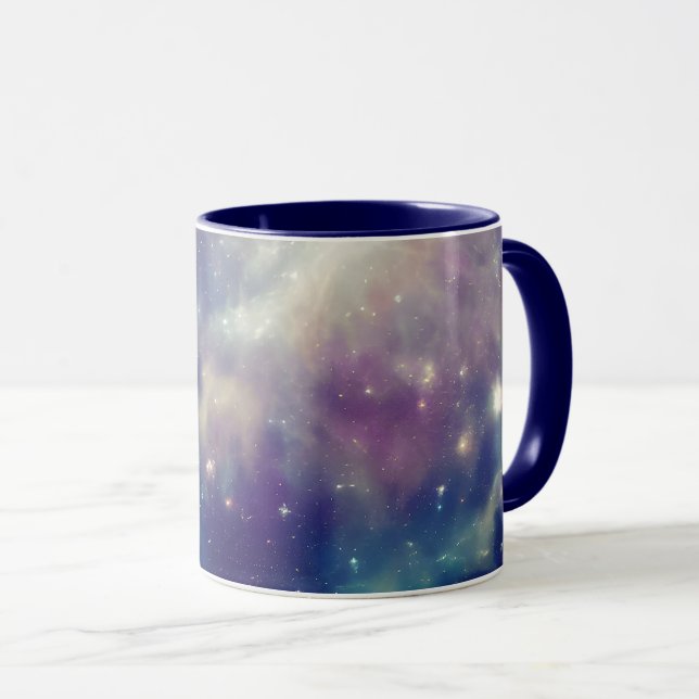 Caneca Nebulosa Cósmica Violeta Azul Violeta (Frente Esquerda)