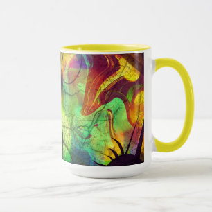 Caneca Nebulosa Pintada - Abóbora-Fogo Abstrato