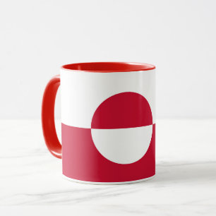 Caneca negra com bandeira da Groenlândia