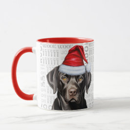 Caneca Negra Engraçado Labrador Retriever Cachorro de Nat