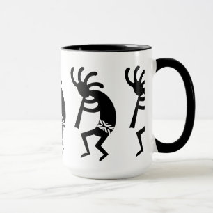 Caneca Negro E Branco Sudoeste Kokopelli