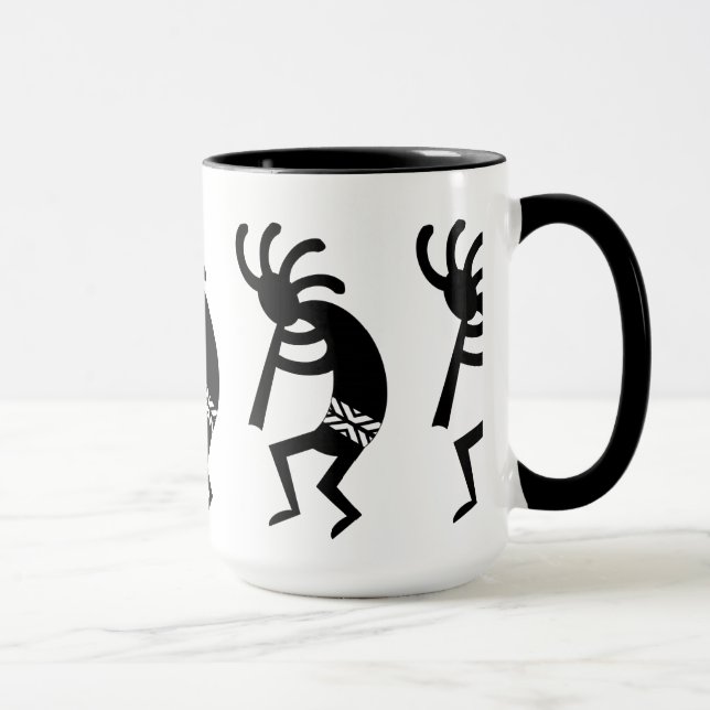 Caneca Negro E Branco Sudoeste Kokopelli (Direita)