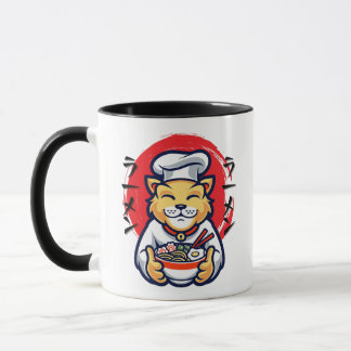 Caneca Neko Cat Chef Japonês Cute Kawaii