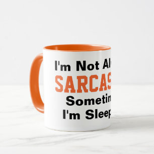 Caneca Nem sempre sou sarcástico Typografia Engraçada Lar
