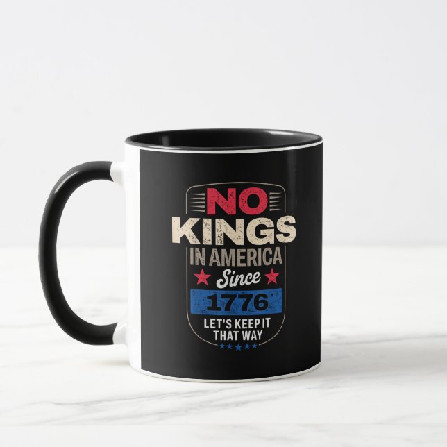 Caneca Nenhum Rei na América Clássico Retrô (Esquerda)