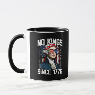 Caneca Nenhum Rei na América Olhar Gráfico Vintage Patrió