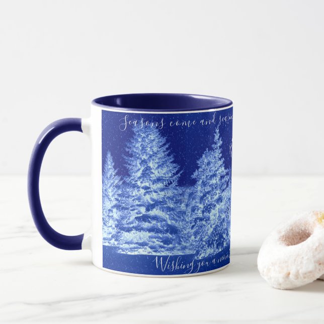 Caneca Neon Blue Christmas Tree (Com Donut)