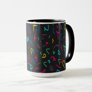 Caneca Neon Bright Marks on Black