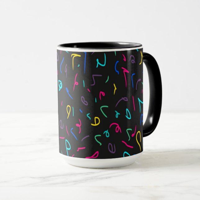 Caneca Neon Bright Marks on Black (Frente Esquerda)