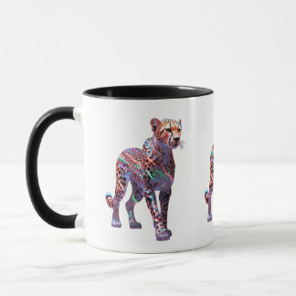 Caneca Neon Glass Cheetah Art – Colorful Energy Speed Ani